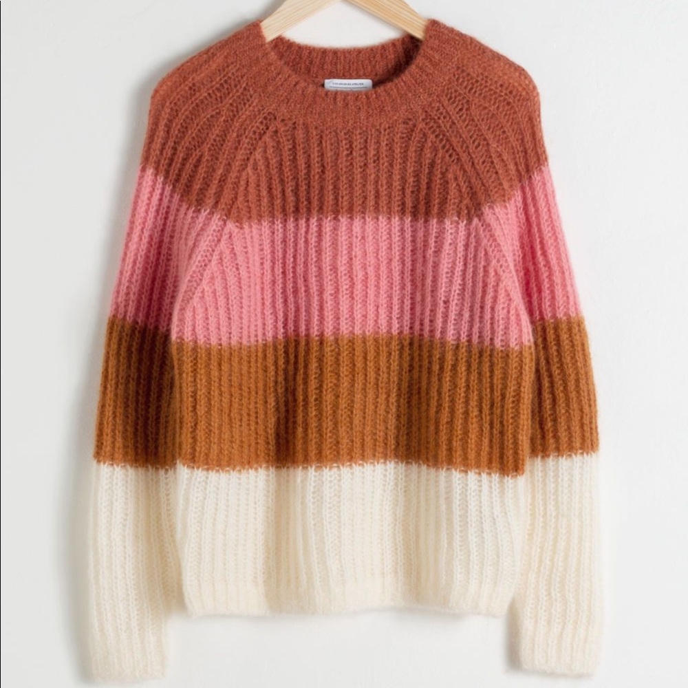 & Other Stories Colorblock Wool Sweater XS